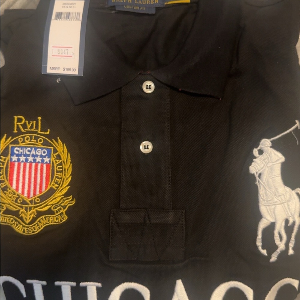 Ralph Lauren Black Polo Shirt with Embroidered Logo